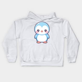 Chibi style blue penguin Kids Hoodie